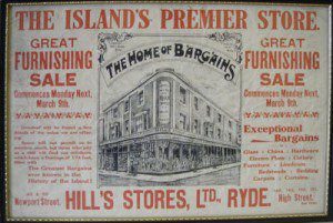 Hill's Stores' adverting poster