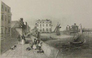 Royal Pier Hotel and street 1850s