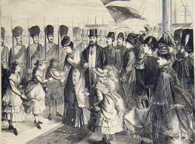 Crown Prince and Princess on Ryde pier, in 1874