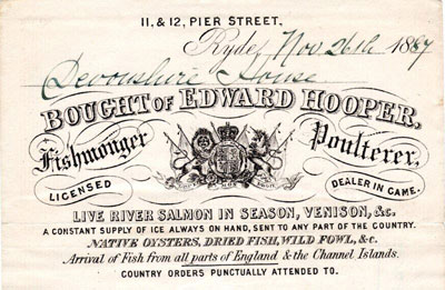 Edward Hooper Fishmonger & Poulterer Bill detail